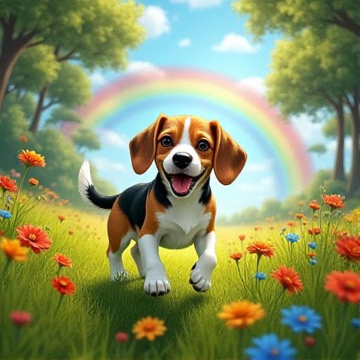 Dog named Rainbow